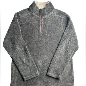 Trinity‎ Men’s Gray Sherpa Fleece Quarter Zip Pullover Jacket Size Large